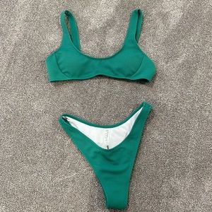 green shein bikini
